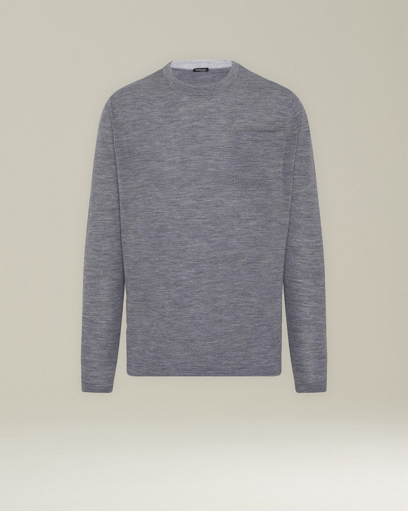 Kiton Melange Wool T-Shirt Wollshirt Langarm Größe L