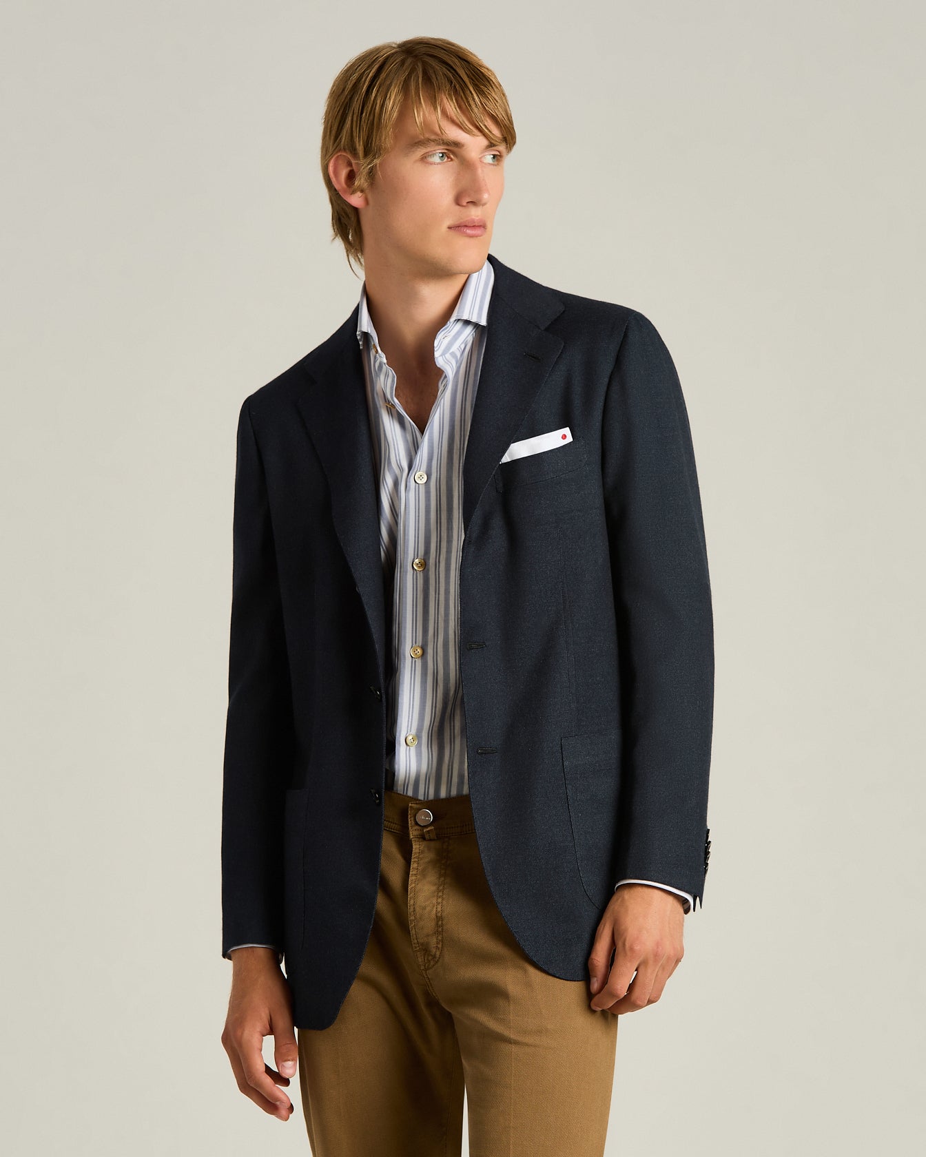 Kiton Jackets Sakko Kaschmir blau einreihig Gr. 50