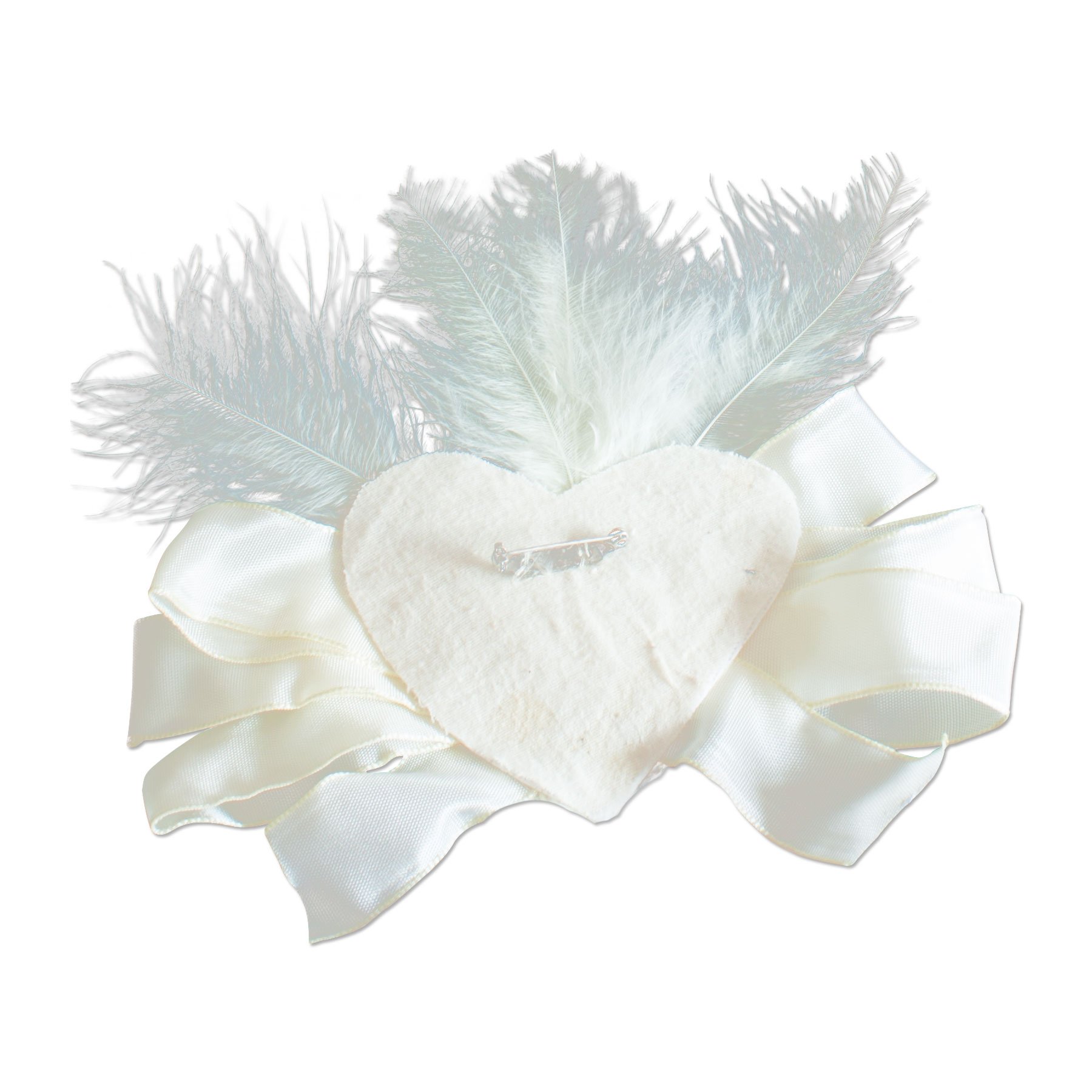 Alpenflüstern DAHEIM Stoffherz-Brosche Hutschmuck creme 15cm
