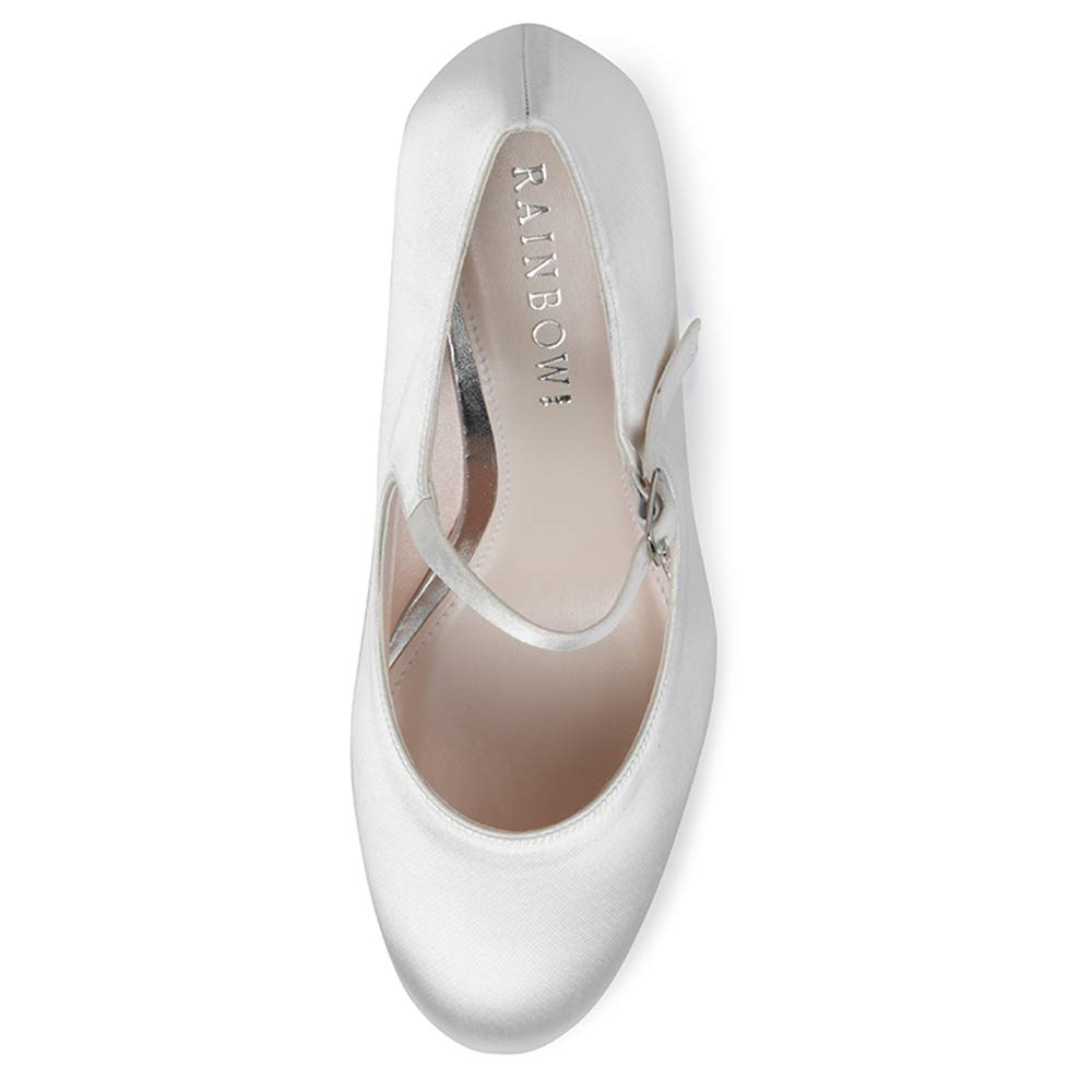 Rainbow Club Timeless Delina Mary Jane Ivory Satin 8 cm Block