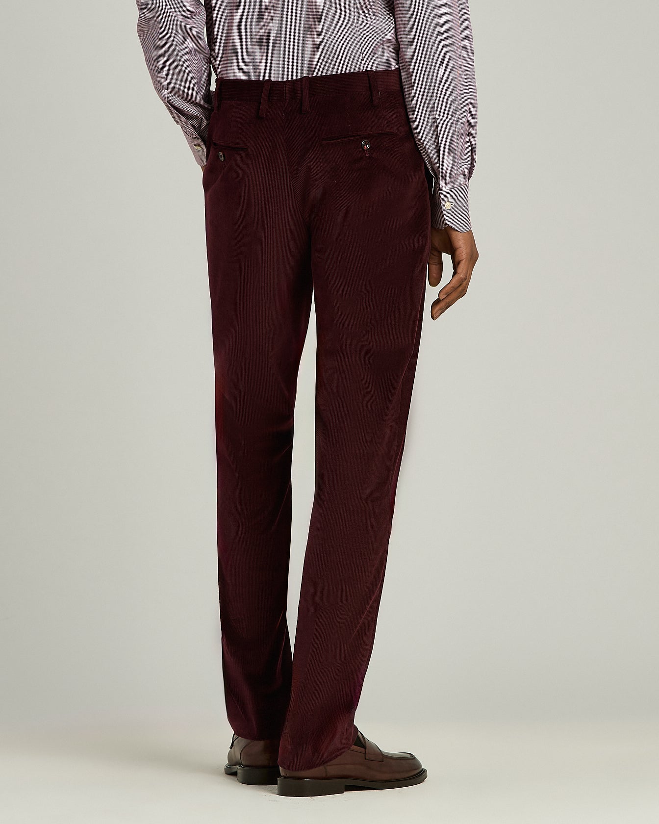 Kiton Bordeaux Contemporary Cord Hose Baumwolle Wolle Herren