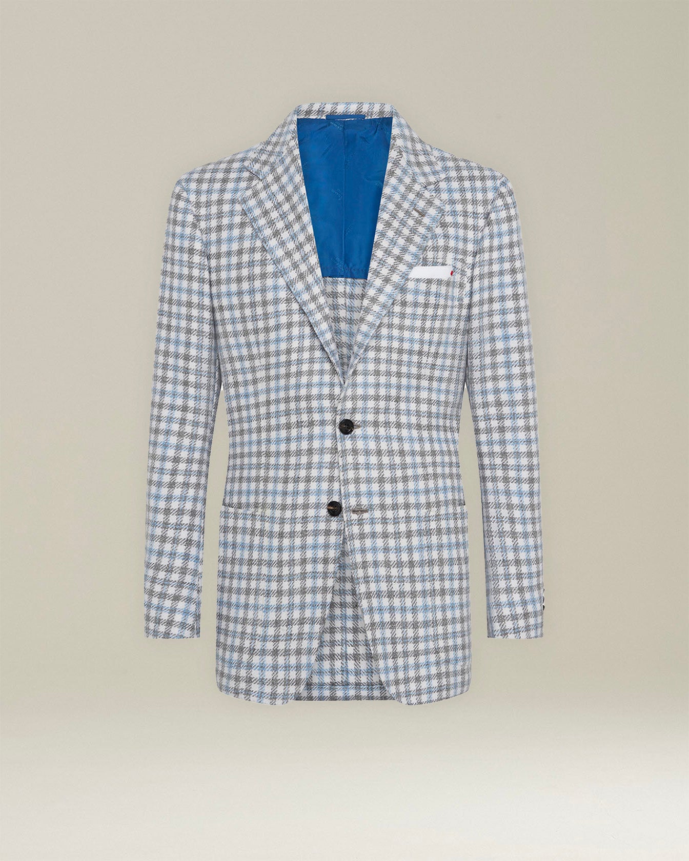 Kiton Blazer Quadri Kaschmir Blend Kariert Sakko