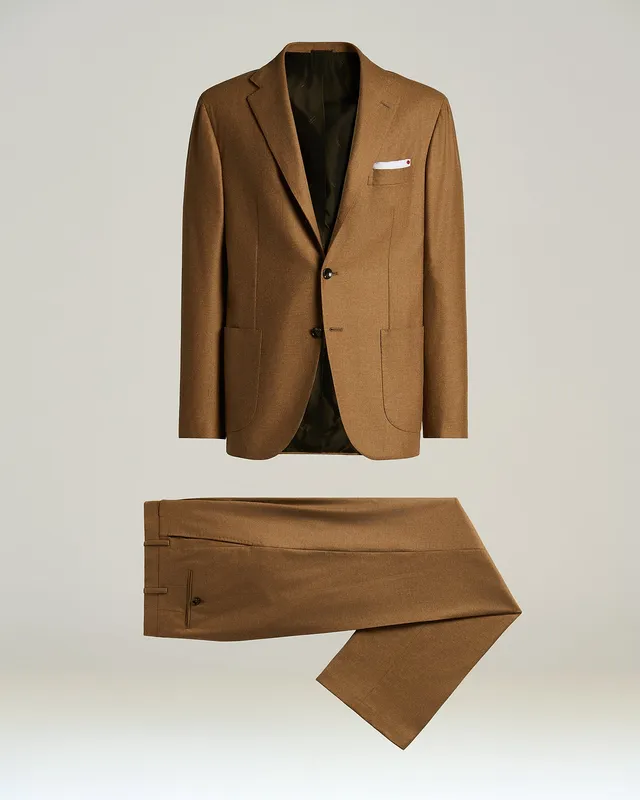 Kiton Beige Wool Cashmere Anzug Einreihig Wolle Gr 50