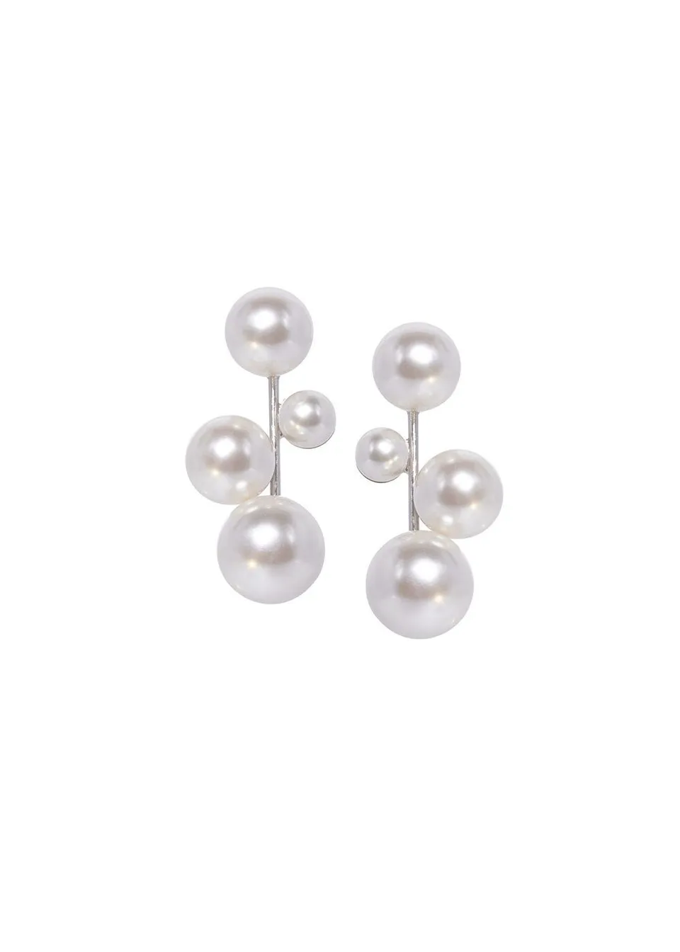 Elizabeth Bower Bubble Pearl Ohrstecker Rhodium Perlen