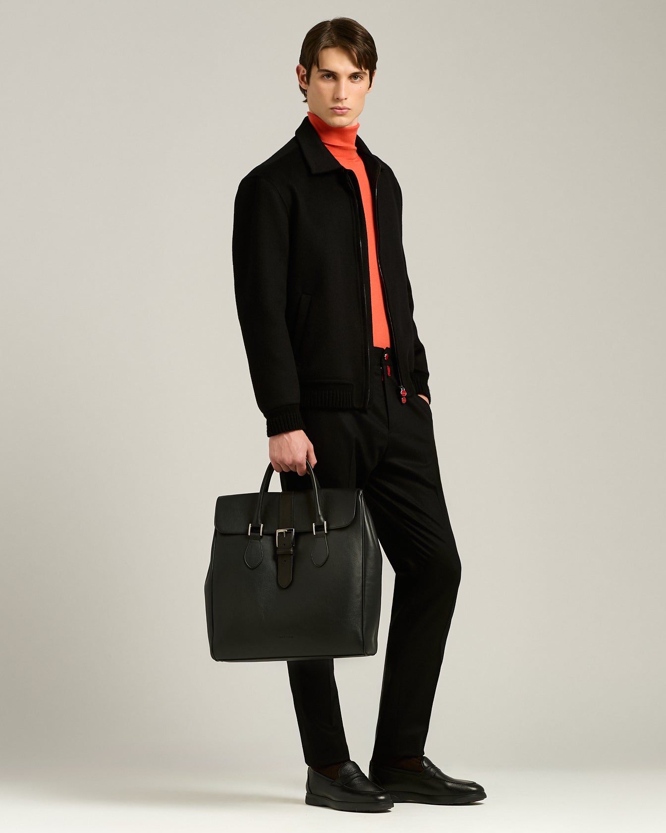 Kiton Bags Shopping Bag Kalbsleder schwarz TU Shopper