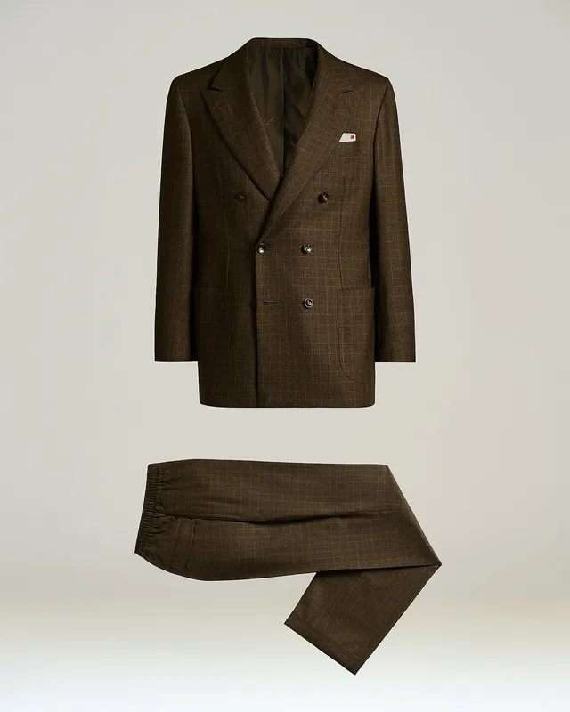 Kiton Suits Anzug Kaschmir Wolle braun 50
