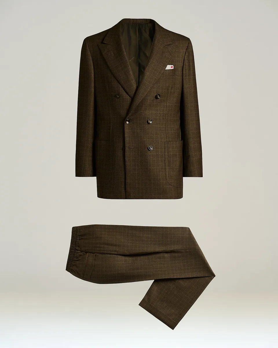 Kiton Suits Anzug Kaschmir Wolle braun 50