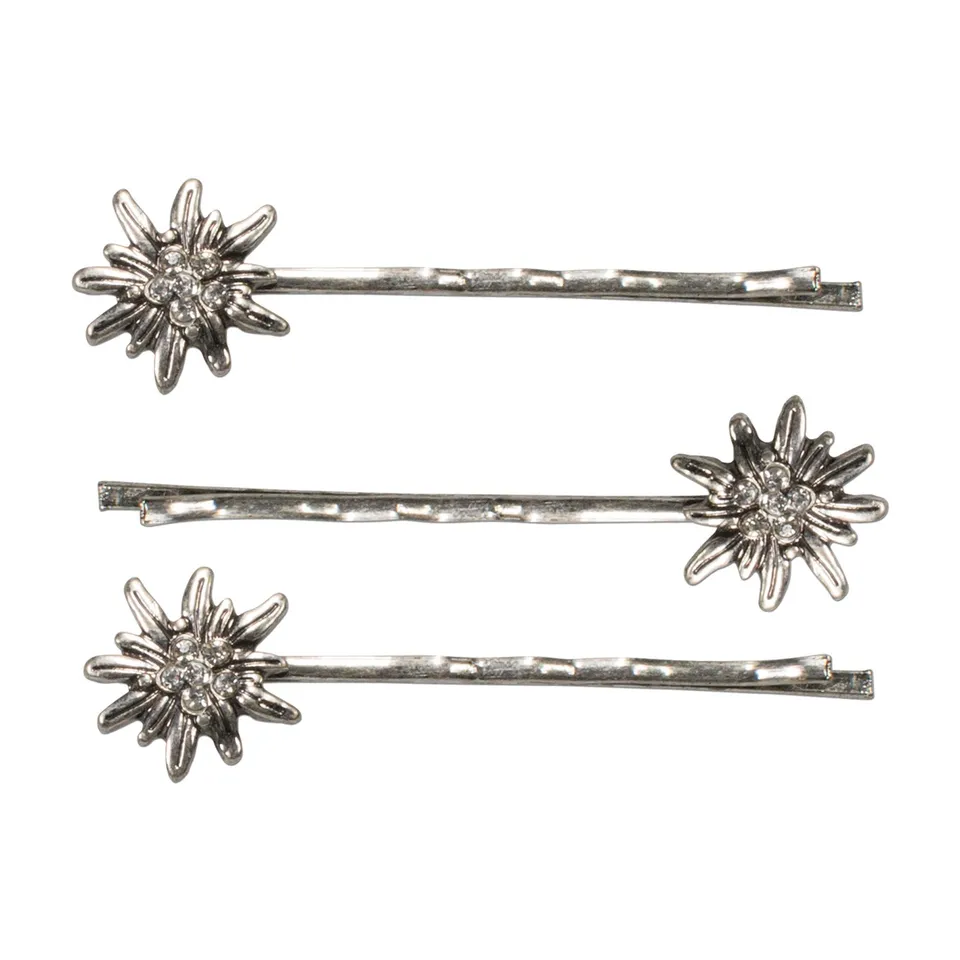Alpenflüstern DAHEIM ADV098 Haarklammern Edelweiss 3er