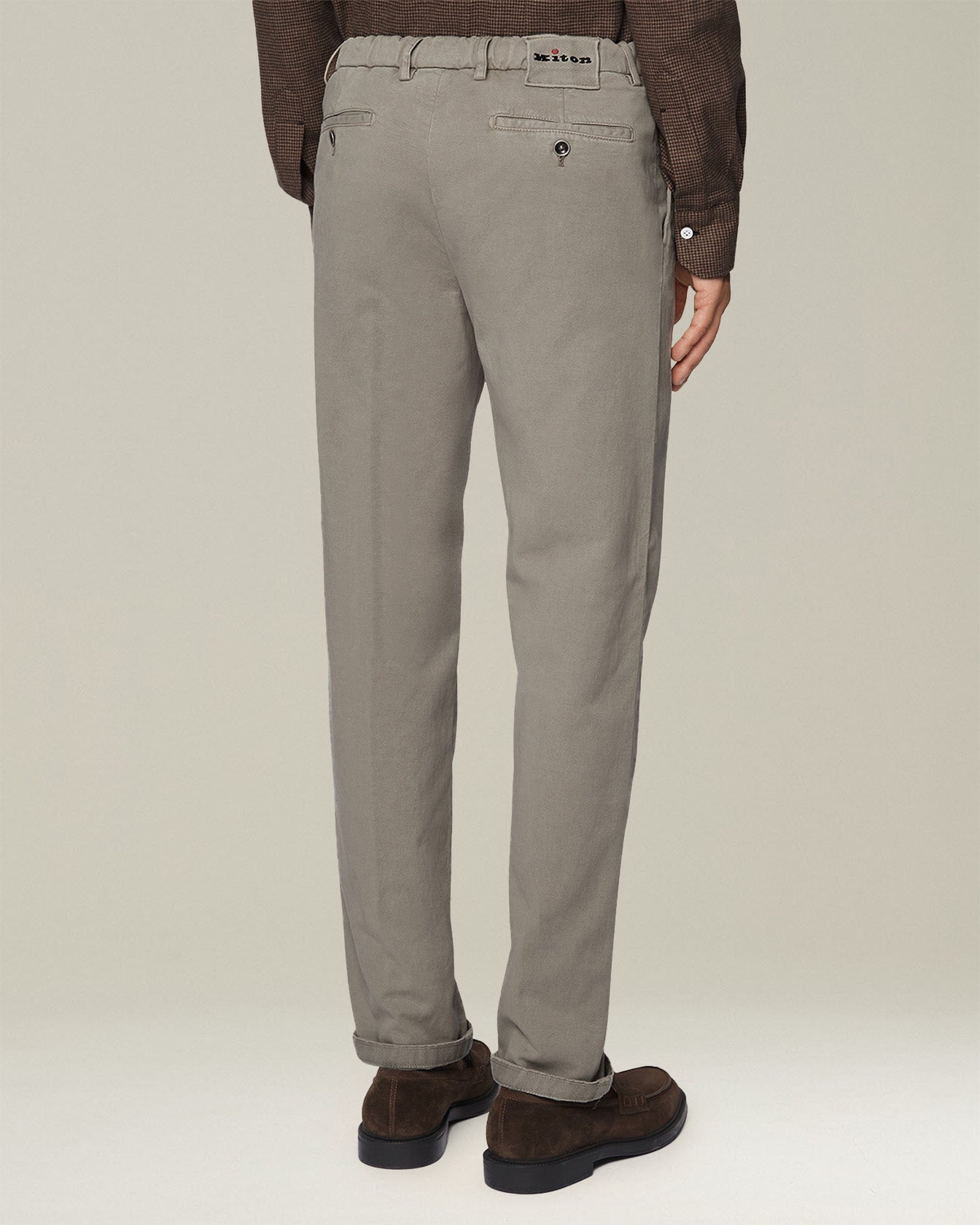 Kiton Casual Cotton Trousers Stoffhose Lyocell Beige