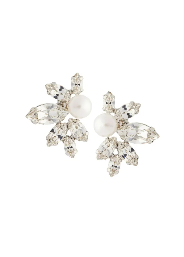 Elizabeth Bower Eden Burst Ohrstecker Rhodium Perle