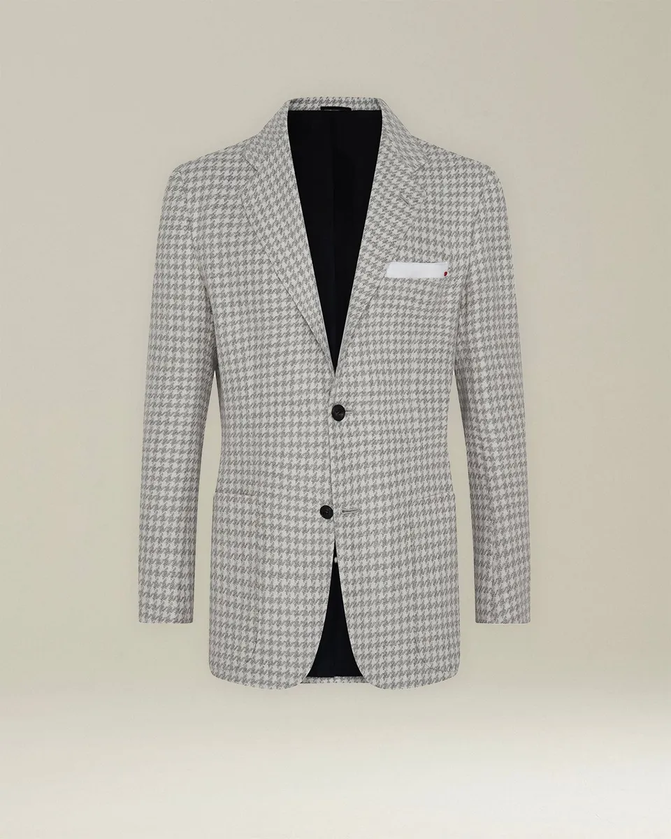 Kiton Jackets Cashmere Pied de Poule Blazer Kaschmir