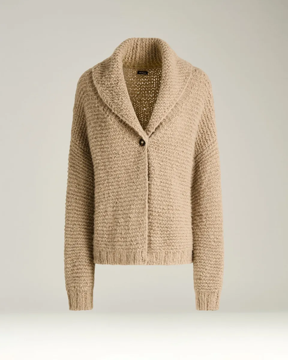 Kiton Cardigan Strickjacke Beige Kaschmir-Seide Gr. 48
