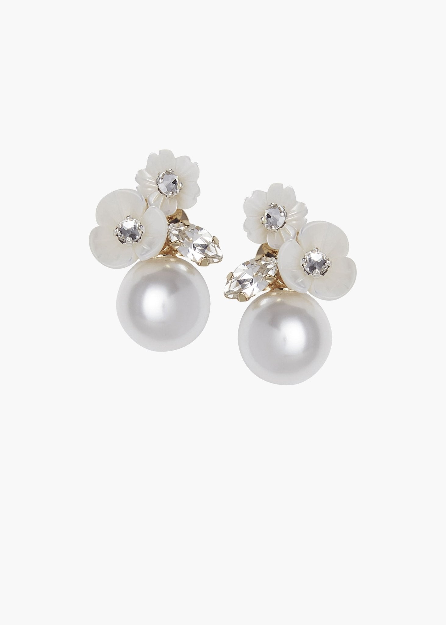 Elizabeth Bower Trill Duet Ohrstecker Gold Perle Kristall