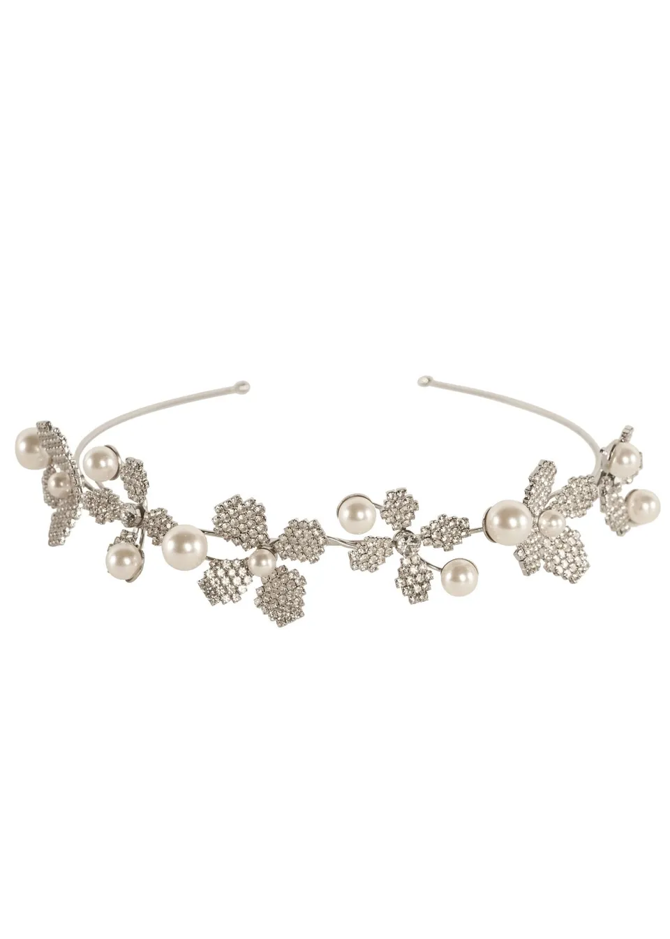 Elizabeth Bower June Pearl Crystal Haarband Rhodium 203 mm