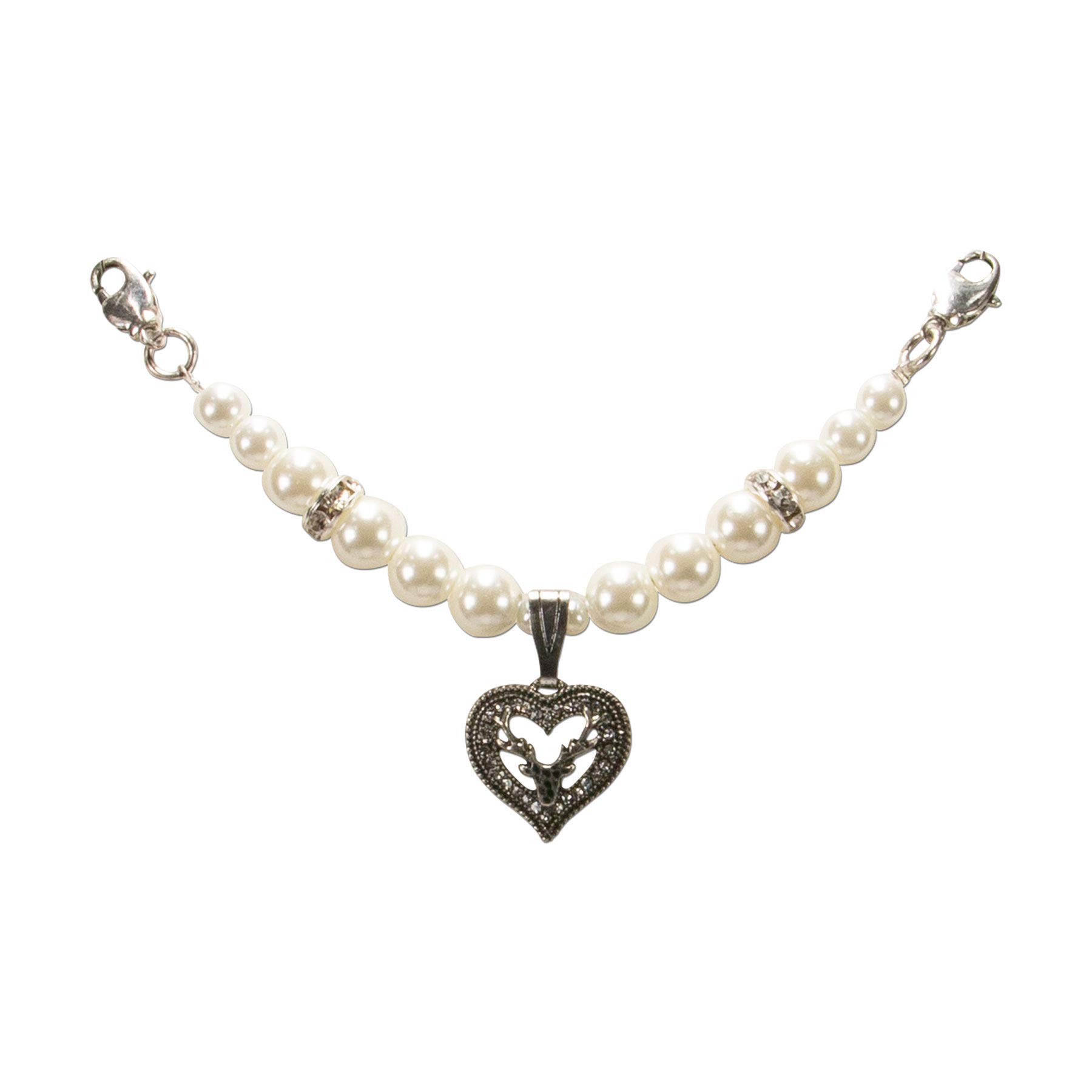 Alpenflüstern DAHEIM SET047 Trachtenschmuck-Set Perlen creme-weiß 5-teilig