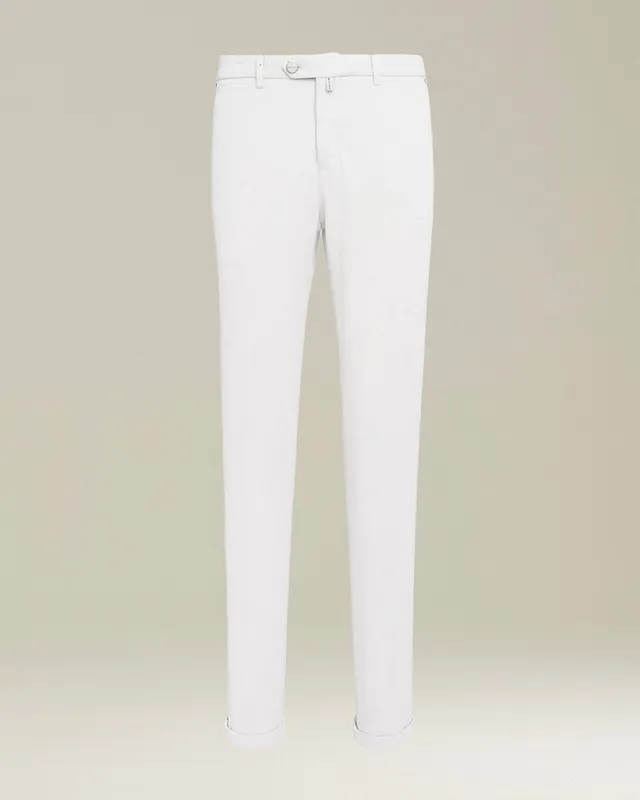 Kiton Leinenhose Eisgrau Slim Baumwolle Elasthan