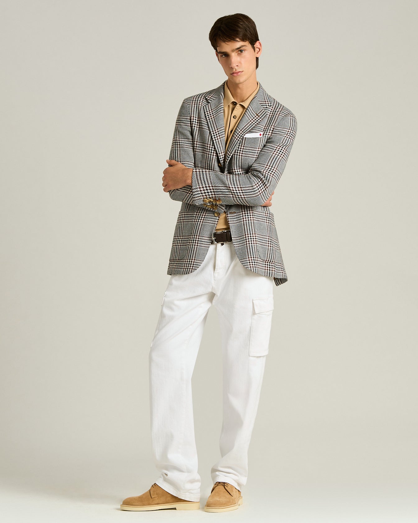 Kiton Jackets Cashmere Linen Sakko Kariert Gr 50