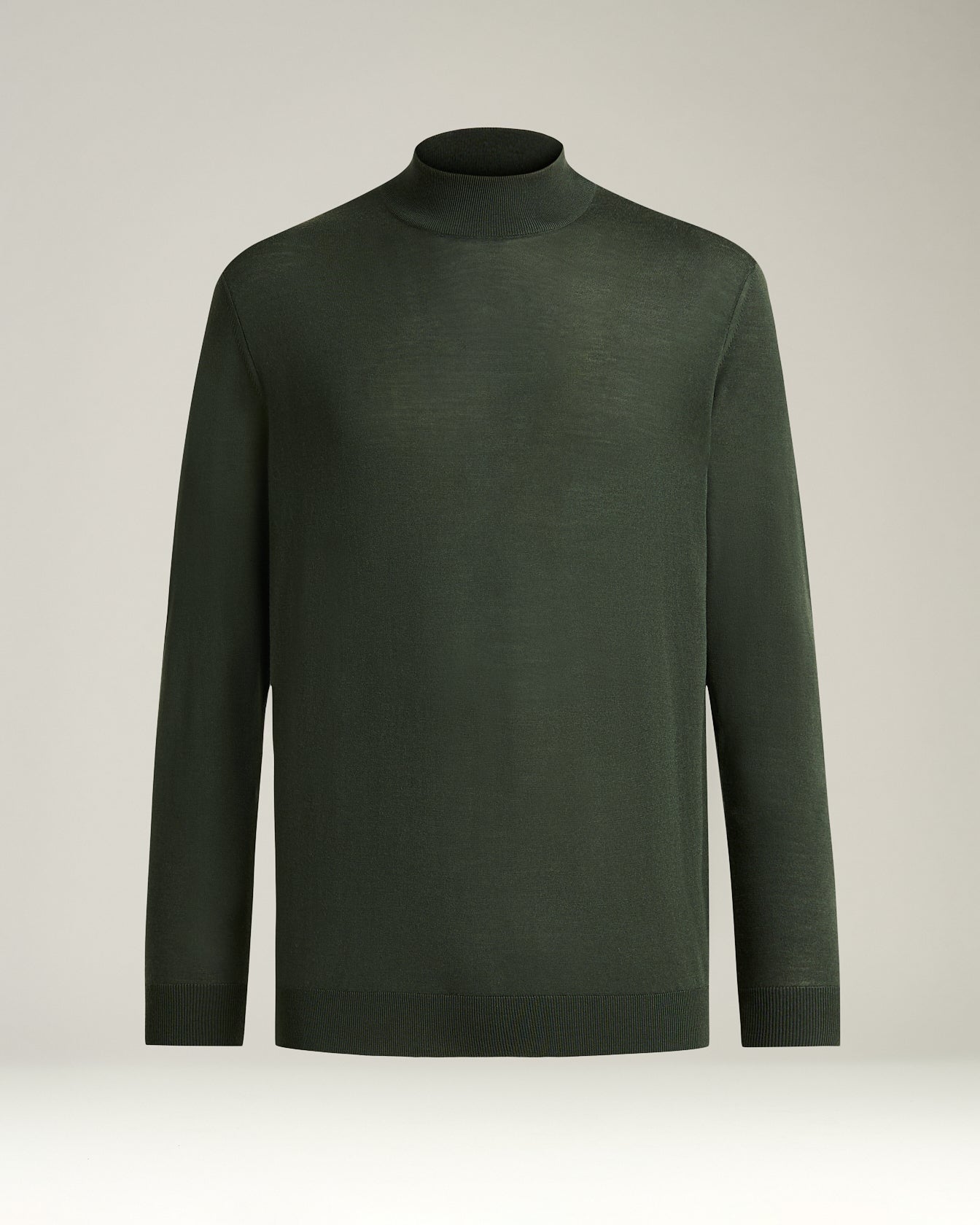 Kiton Diamante Blu Mock-Neck Wollpullover Grün 14 Micron