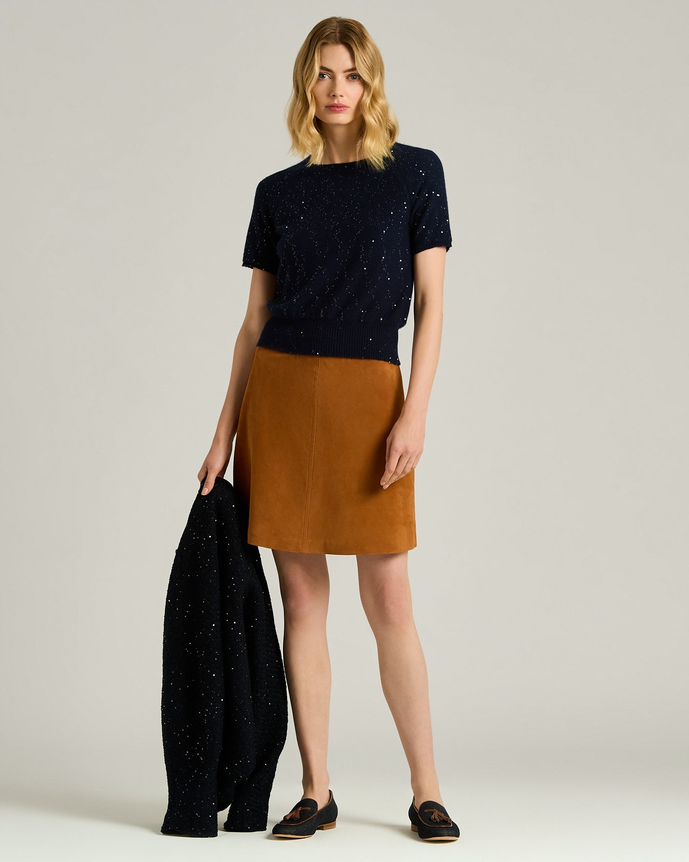 Kiton Knitwear Pure Blue Cashmere Pullover blau Lurex