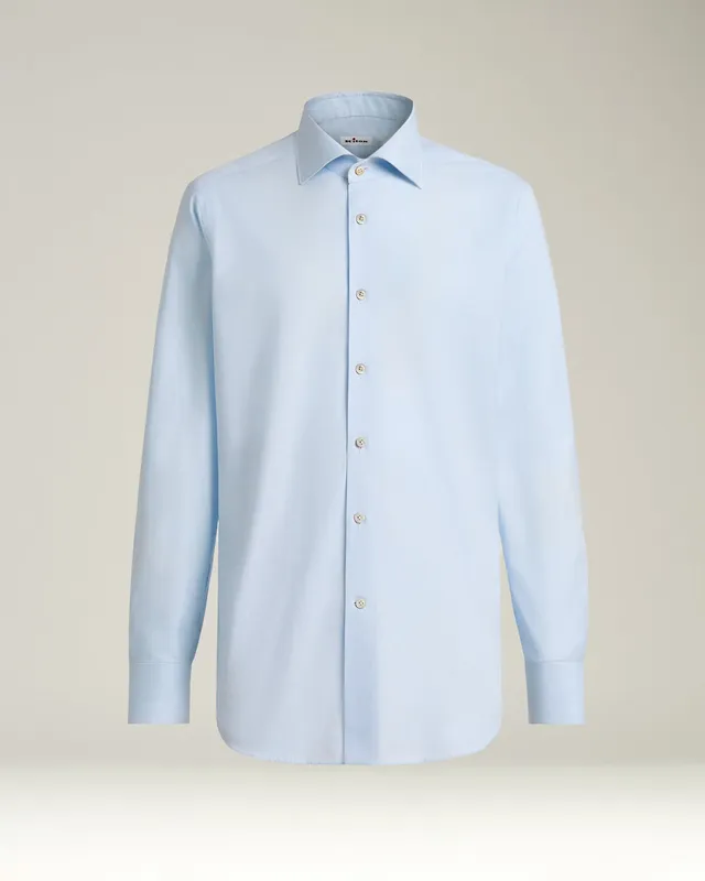 Kiton Sky Blue Cotton Hemd hellblau Button-Down