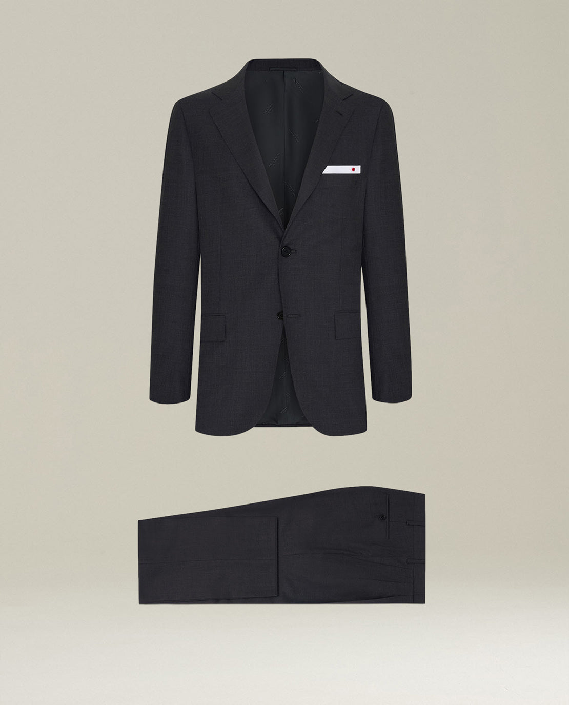 Kiton Suits Anzug Wolle anthrazit 14-Micron Zweiknopf