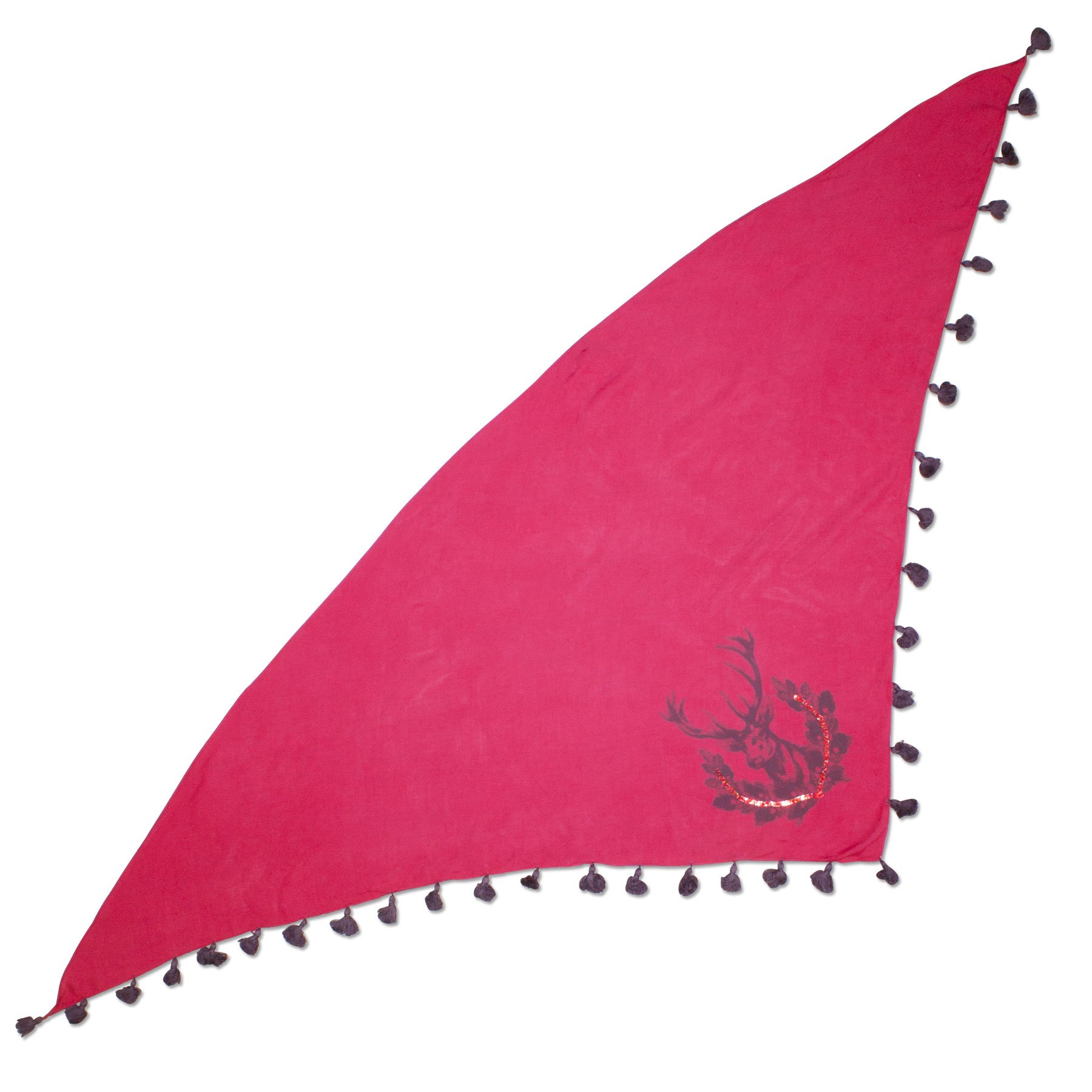 Alpenflüstern DAHEIM Dreieckstuch Hirsch pink-fuchsia