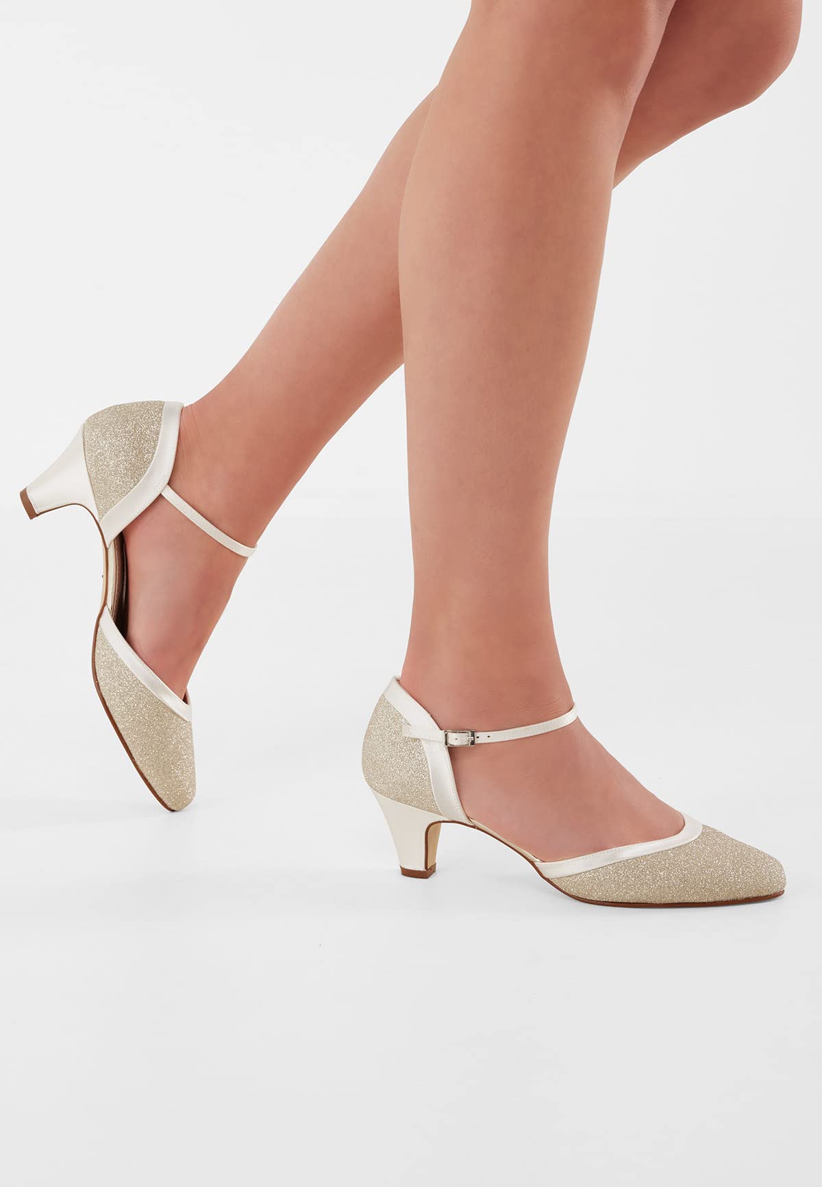 Rainbow Club Timeless Ester Brautschuhe Ivory Satin 5 cm
