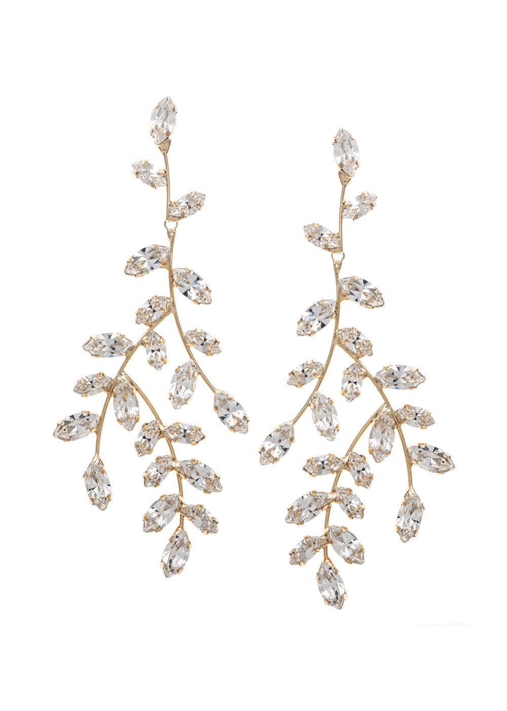 Elizabeth Bower Crystalla Chandelier Ohrringe Rhodium Clip