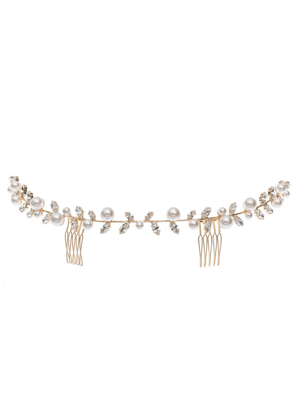 Elizabeth Bower Pearllum Garland Braut Haarkamm Gold