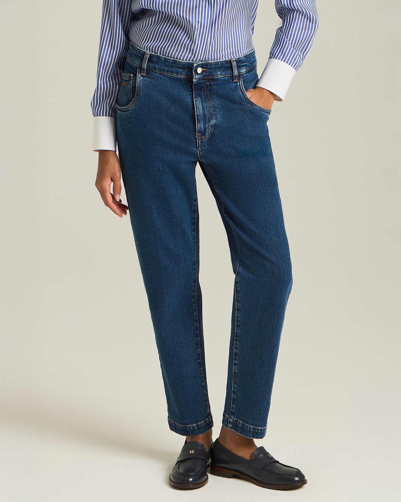 Kiton Jeans Tailored Carrot Jeanshose Carrot Fit Blau