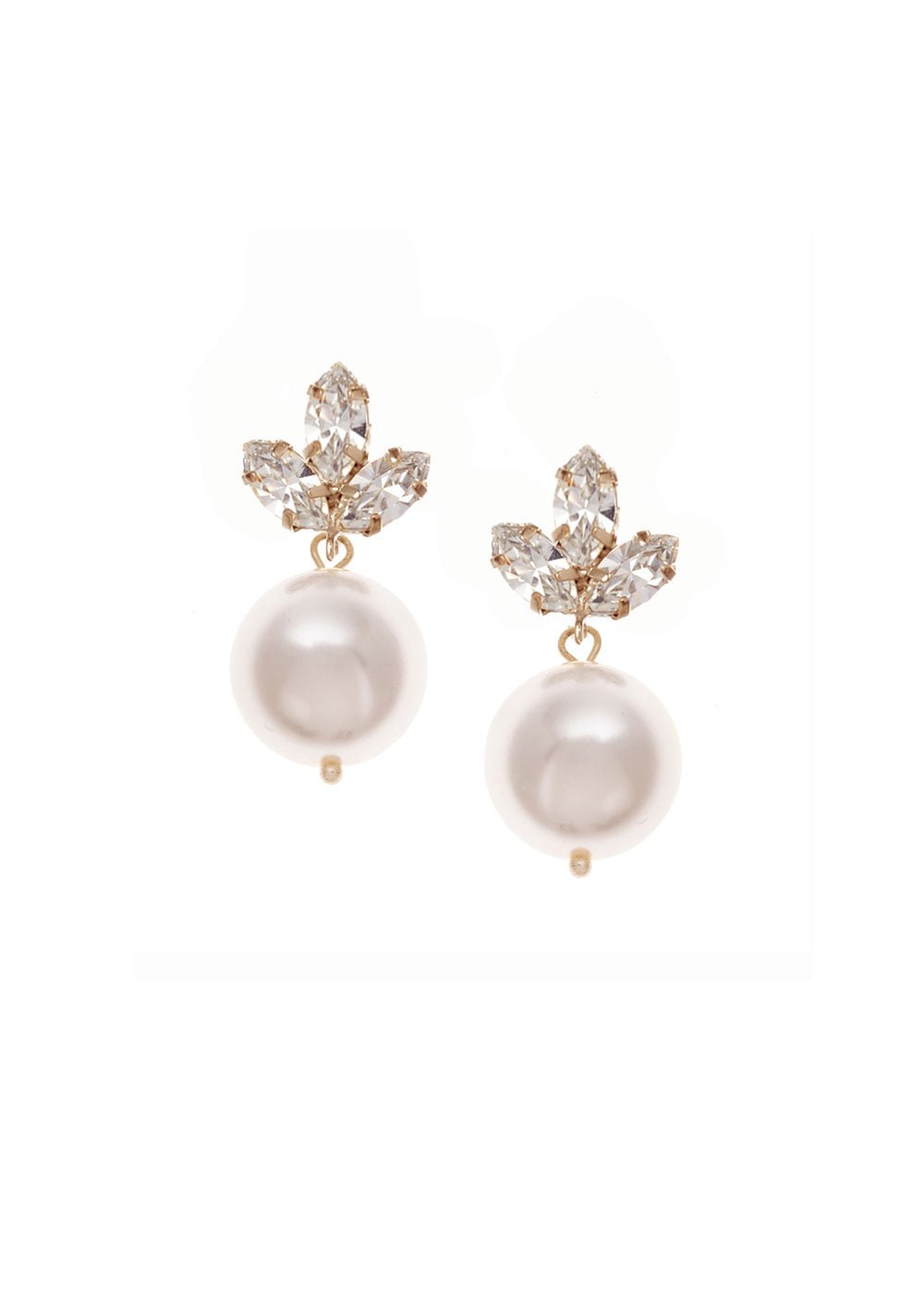 Elizabeth Bower Mia Bauble Pearl Tropfenohrringe Rhodium Stecker