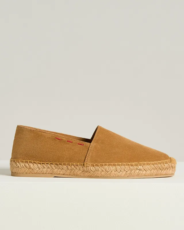 Kiton Shoes Espadrilles Cognac Wildleder Slip-On