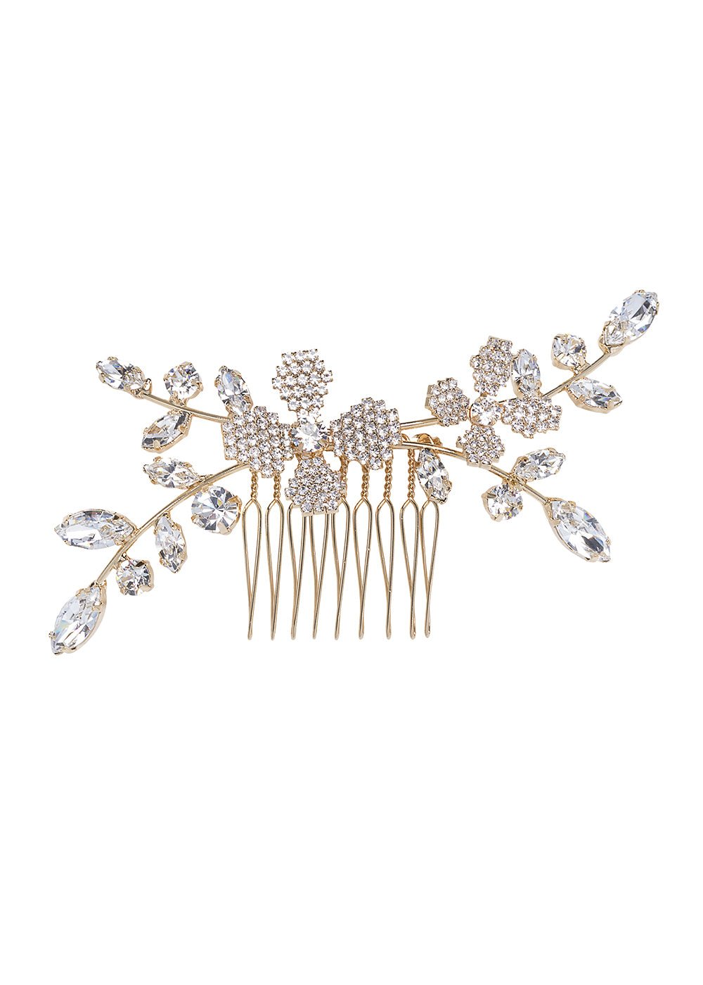 Elizabeth Bower June Crystalla Mini Braut Haarkamm Gold