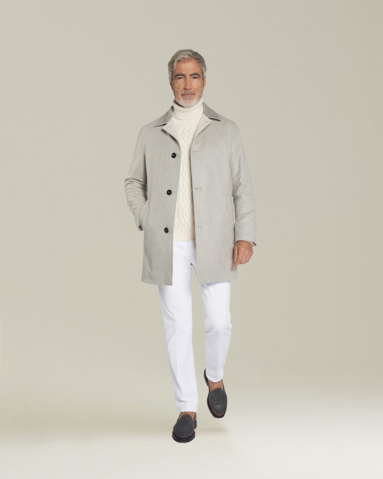 Kiton Pantaloni Cotone Hose Weiß Stretch Slim