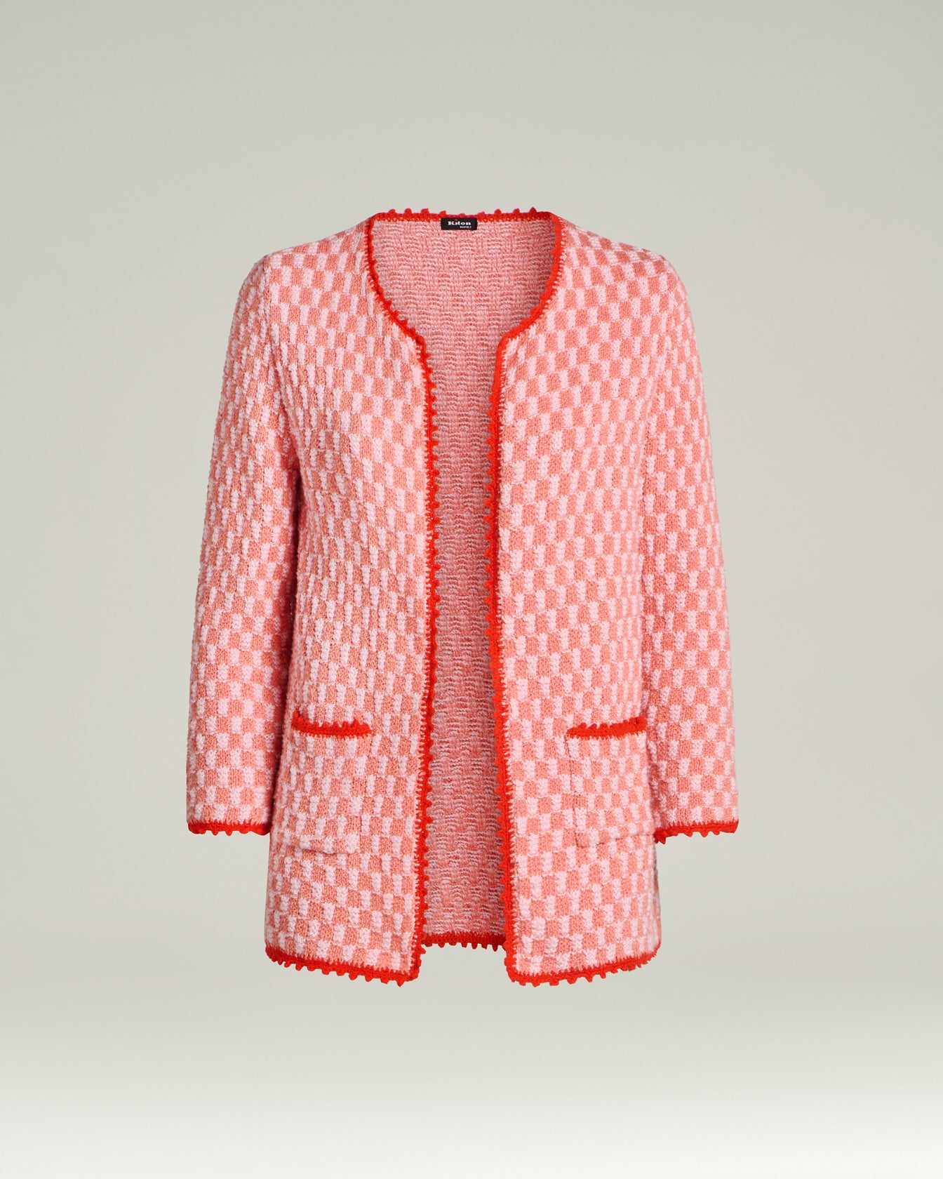 Kiton Compact Baumwolljacke Gr 42 rosa orange