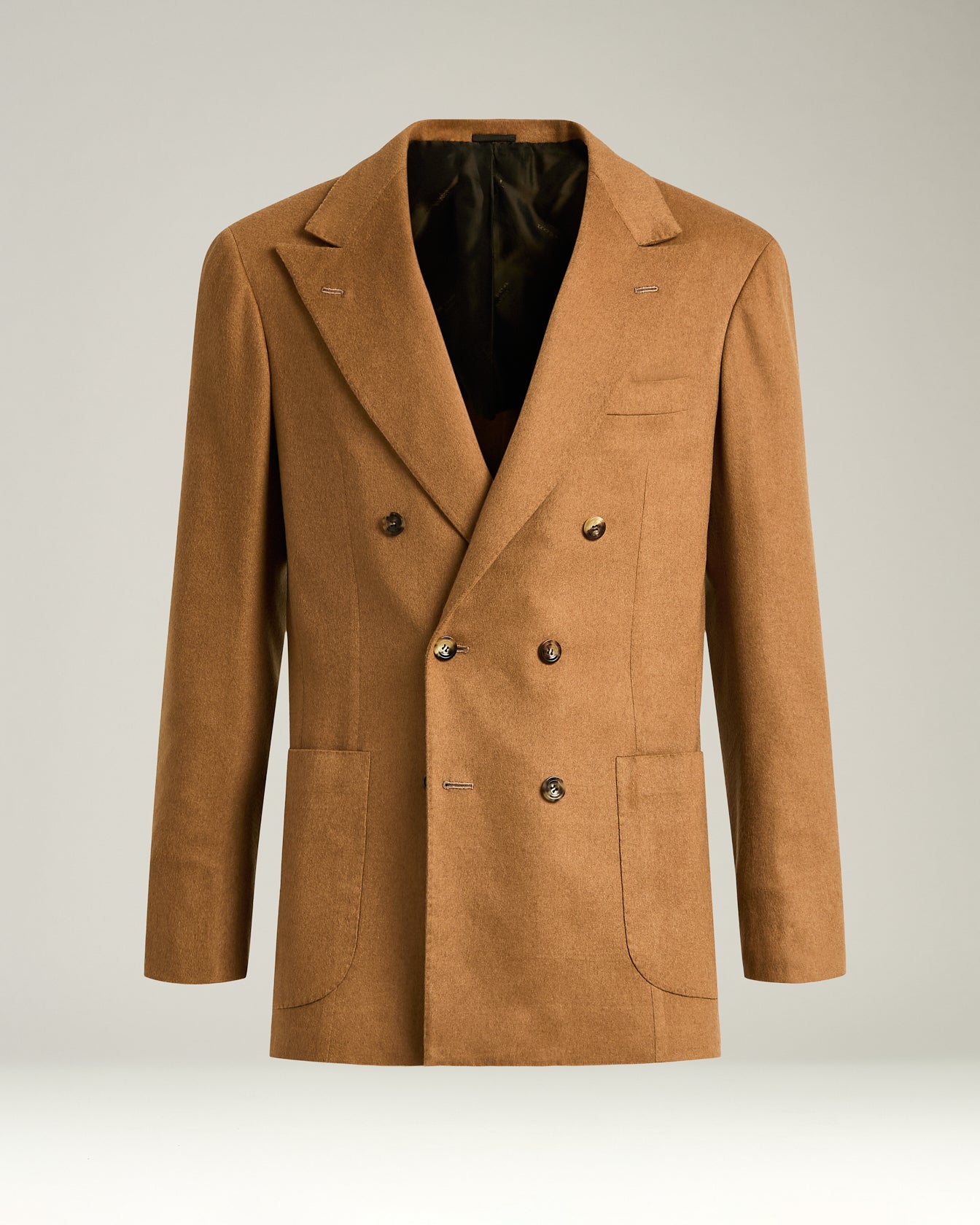 Kiton Double-Breasted Blazer Sakko braun Kaschmir Vikunja