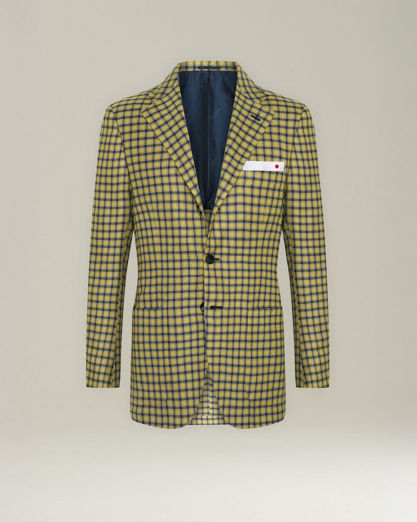 Kiton Blazer Sakko Herren Kaschmir Seide Gr.52 kariert