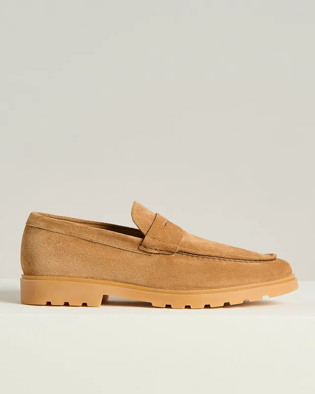 Kiton Suede Loafer camel Kalbsleder Gummisohle