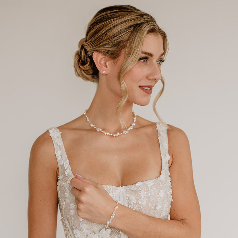 Perlenbräute Perla 6mm Perlenstecker Gold Brautschmuck Hochzeit