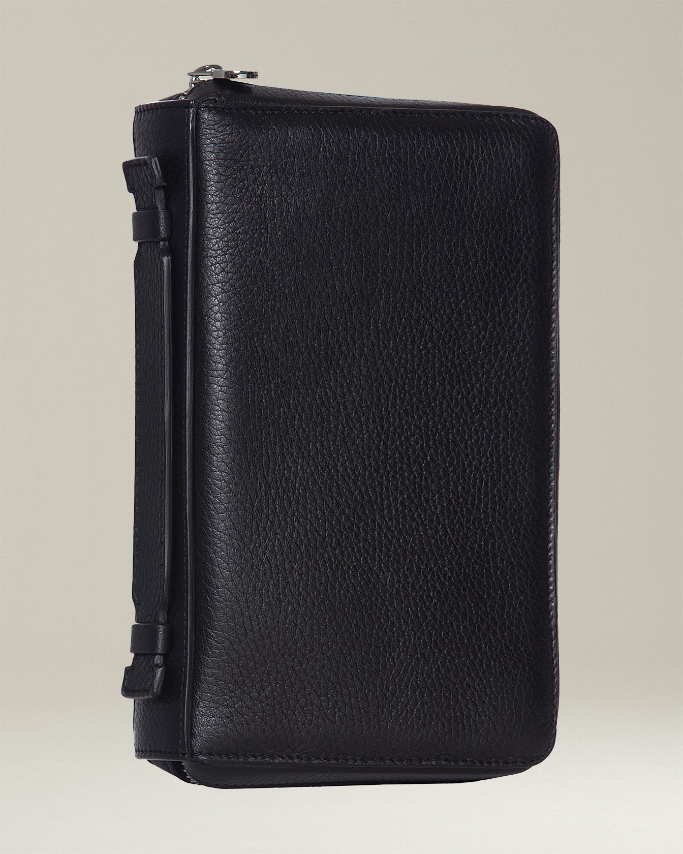 Kiton Cervo Hirschleder Portemonnaie Schwarz Reise