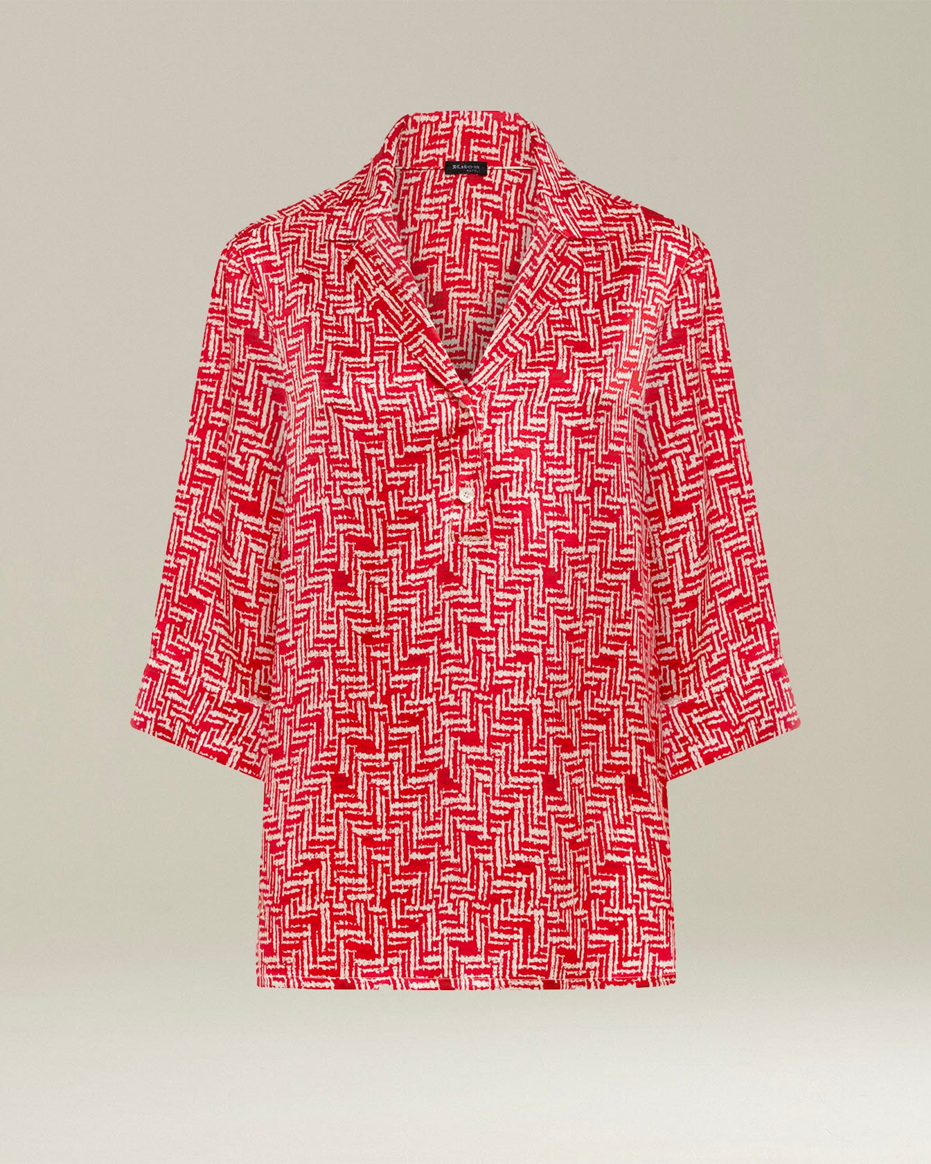 Kiton Shirts Bluse Seide rot Gr.40 Oversized 3/4-Arm