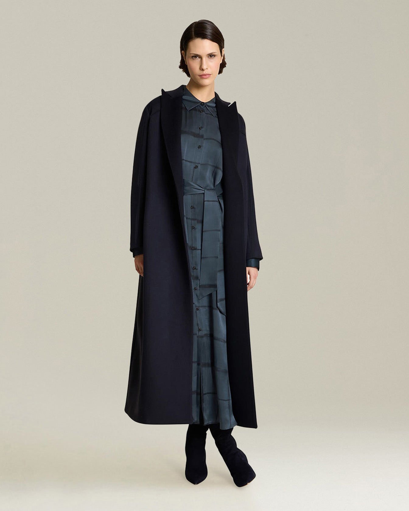Kiton Abito da Sera Kleid Seide Geometrisch M