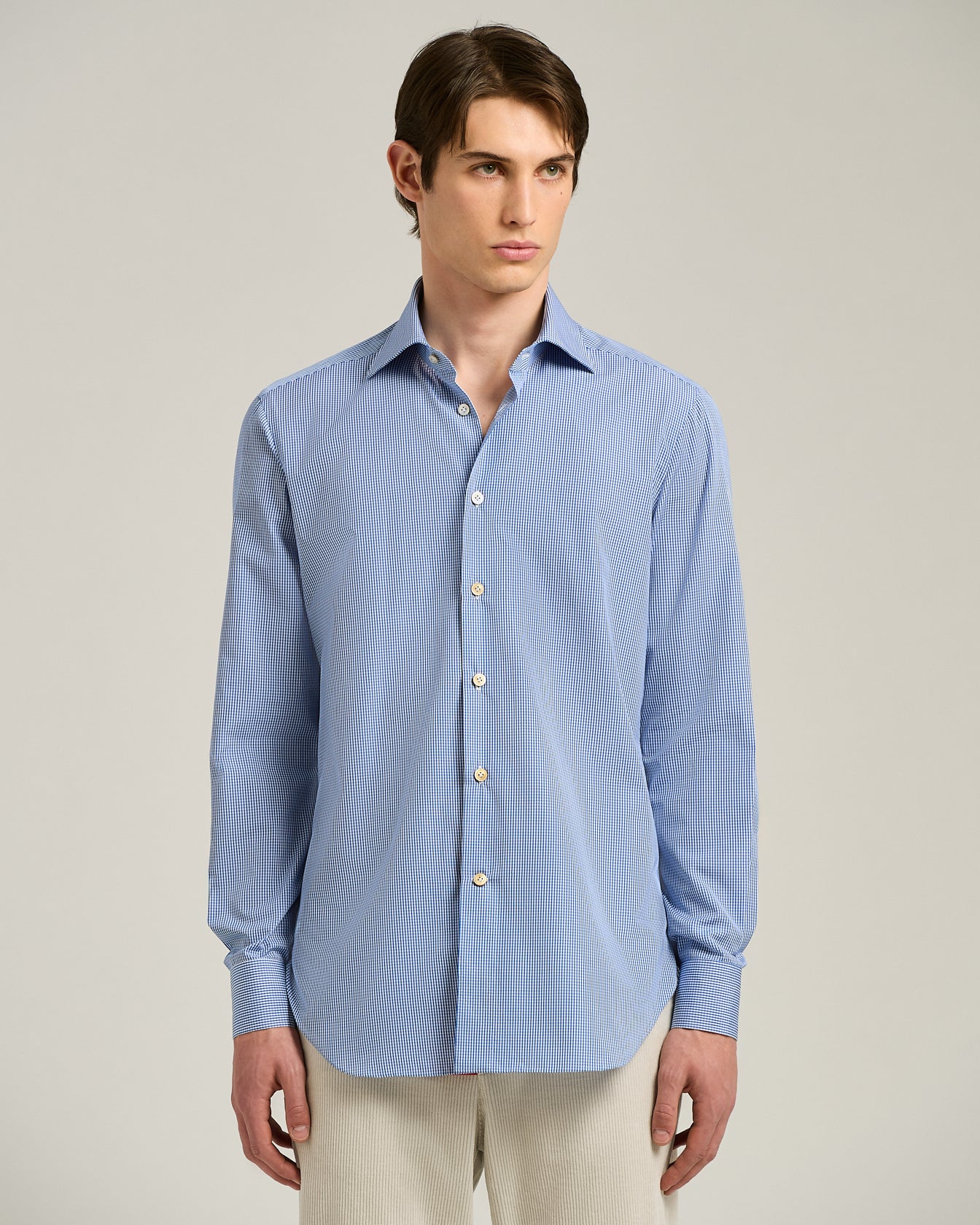 Kiton Formal Hemd Regular Fit Baumwolle hellblau Gr.40