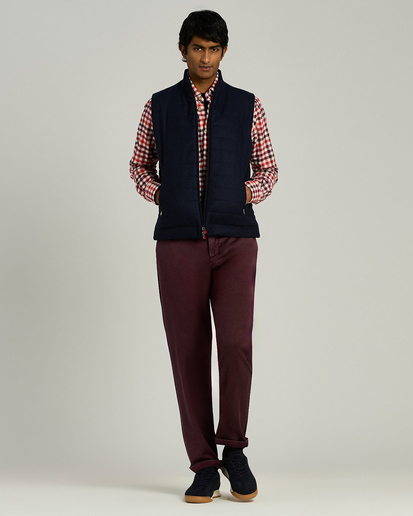 Kiton Gilet Navy Steppweste Weste Größe 50