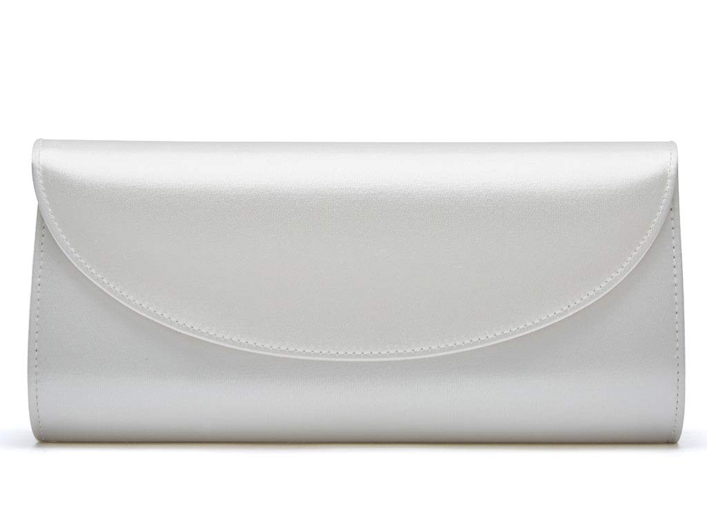 Rainbow Club Handbags Celinde Clutch Ivory Satin Kette