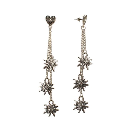 Alpenflüstern DAHEIM DOR040 Trachten-Ohrstecker antik-silber Strass