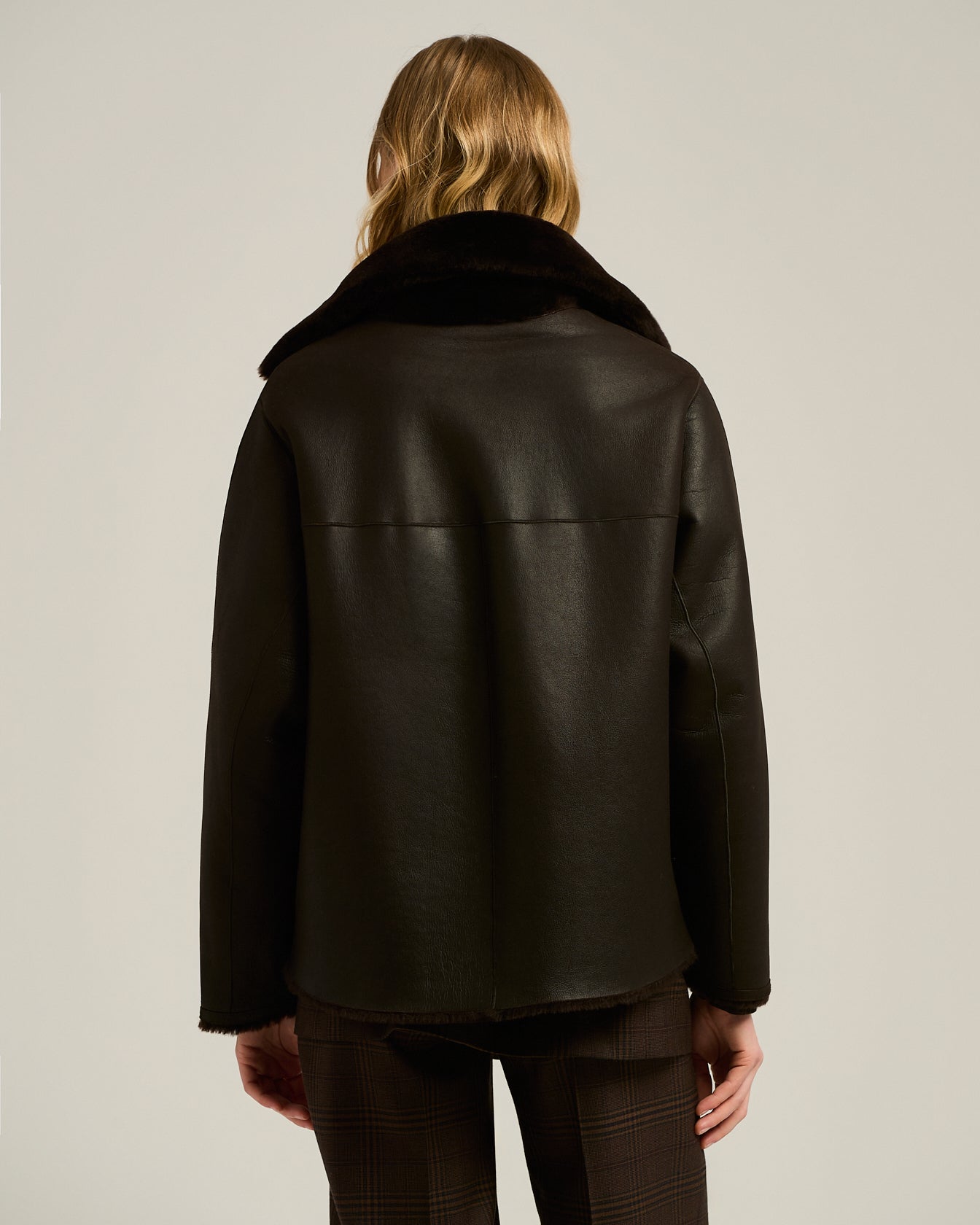 Kiton Outerwear Shearling Kurzjacke Wendejacke Braun