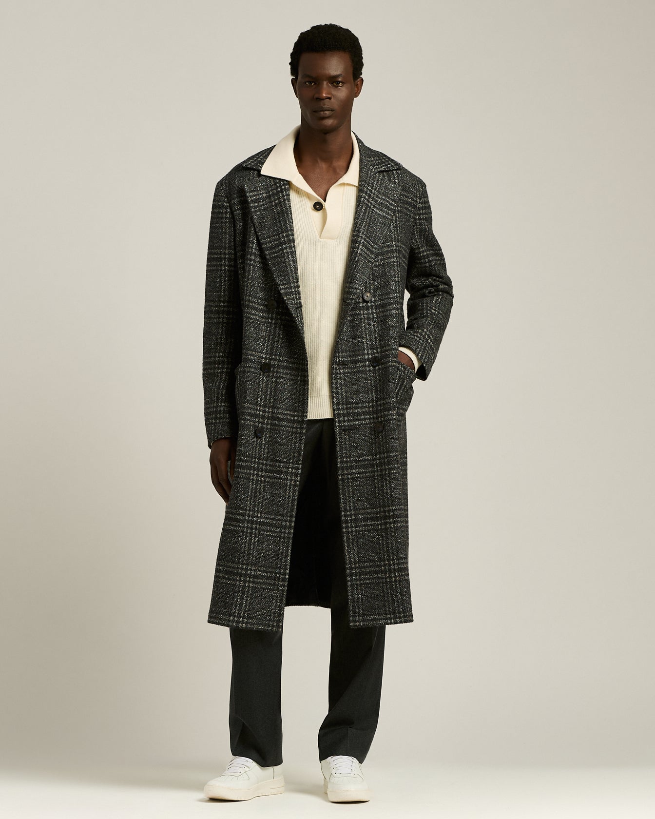Kiton Polo Virgin Wool Polo Schurwolle Ivory