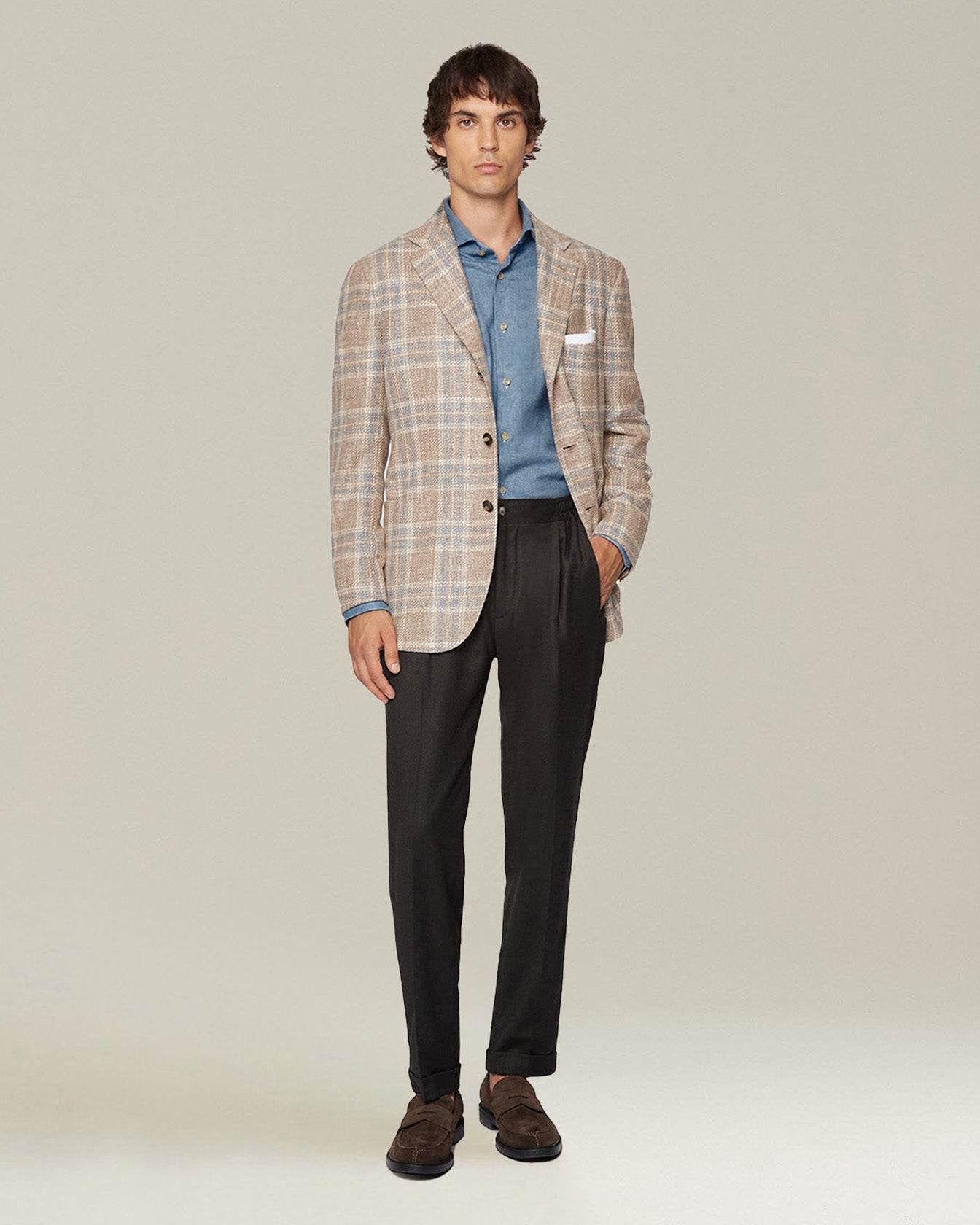 Kiton Shirts Hemd Flanell Baumwolle 40