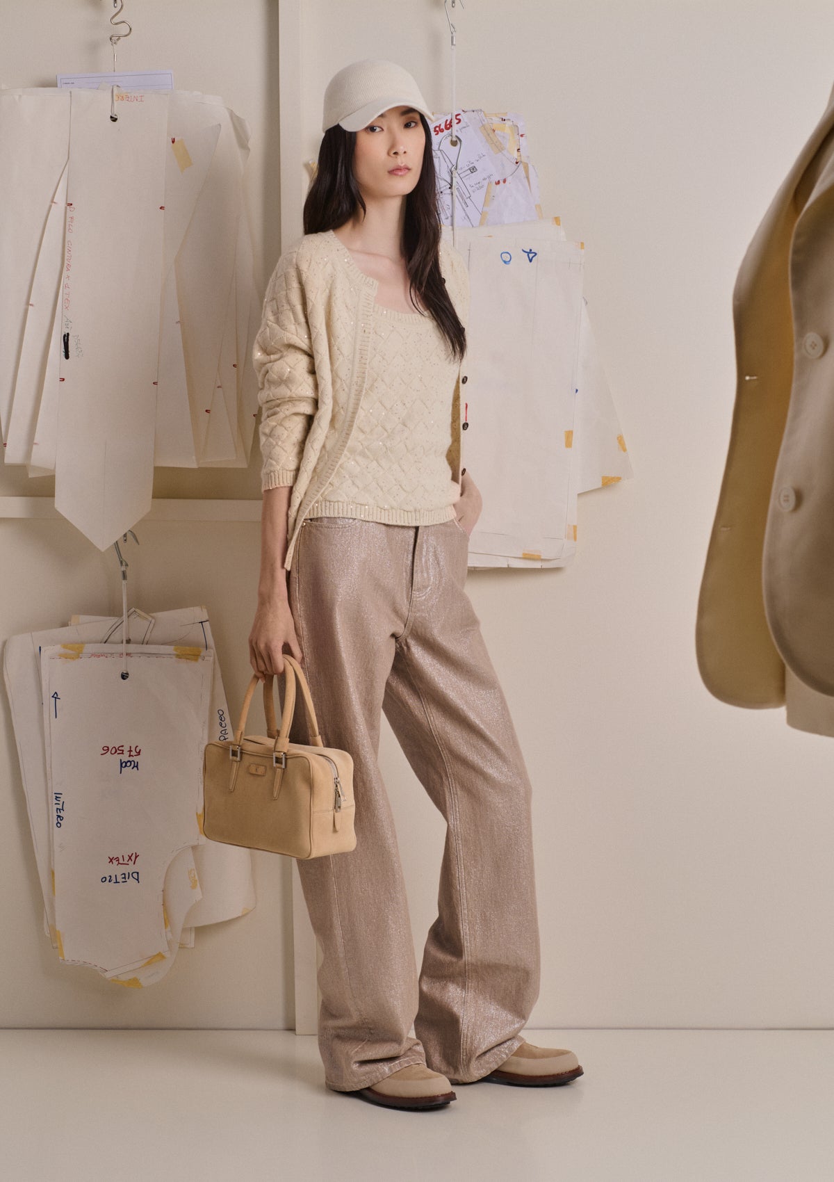 Kiton Jeans Laminierte Denim Beige Gr 40 Festkleidung